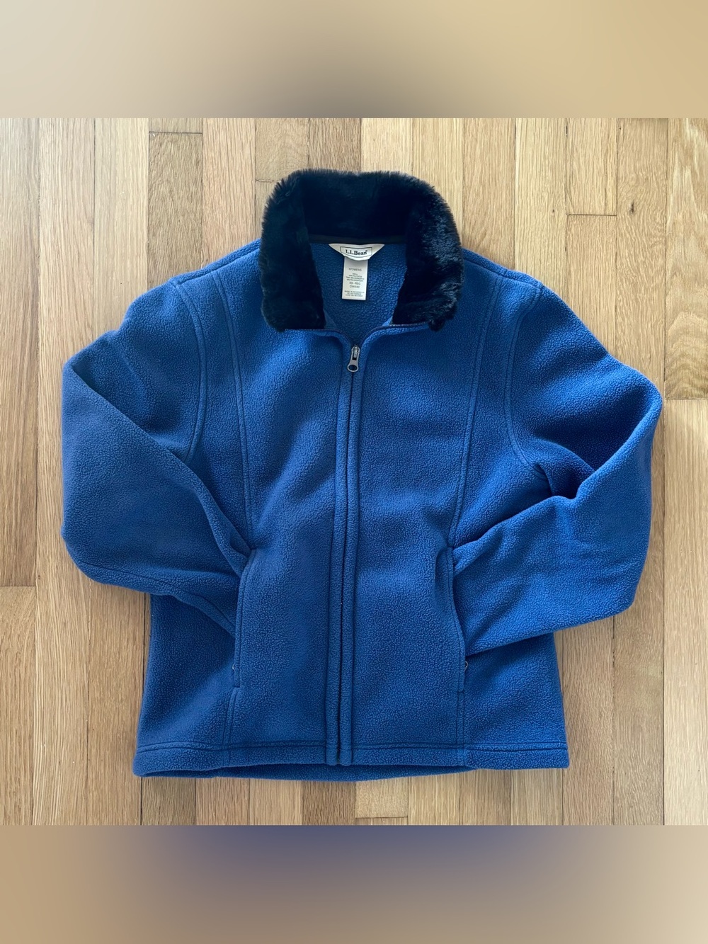 LL Bean Fleece Jacket Full Zip Fur Collar Light Purple XS L.L. Bean Womens - Picture 2 of 7